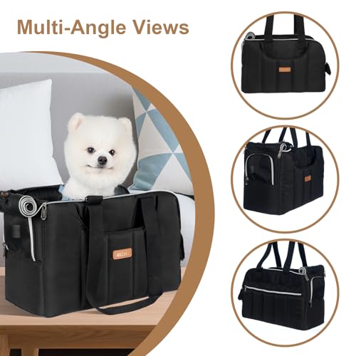 Dog Purse Carrier for Small Dogs Cats Rabbits Up to 13lbs, Lightweight Pet Sling Carriers with Crossbody Strap, Portable Puppy Soft Sided Tote Bag Carrier for Vet,Hiking,Travel Black - Image 6