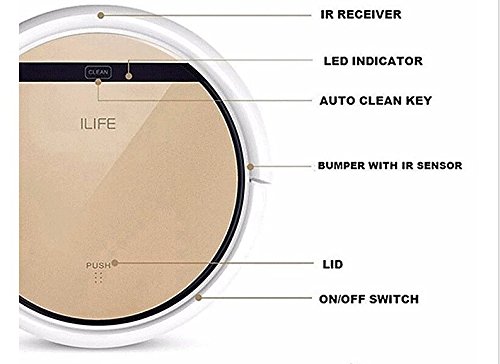 ILIFE V5s Pro Robot Vacuum Mop Cleaner with Water Tank, Automatically Sweeping Scrubbing Mopping Floor Cleaning Robot Voltage=100-240V - Thumbnail 5