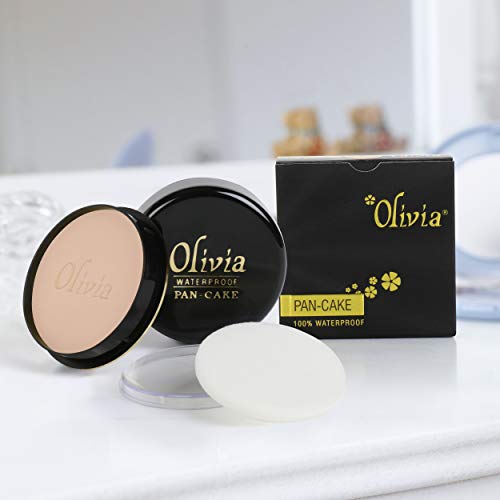 Image of Olivia Olivia 100 Waterproof Pan Cake Makeup Concealer 25 G Shade No Pack Of 2 Cream 100% Waterproof Pan Cake White Makeup Concealer 25g Shade No.20 - Pack Of 2 shimmering finish Dark Beige 25g.