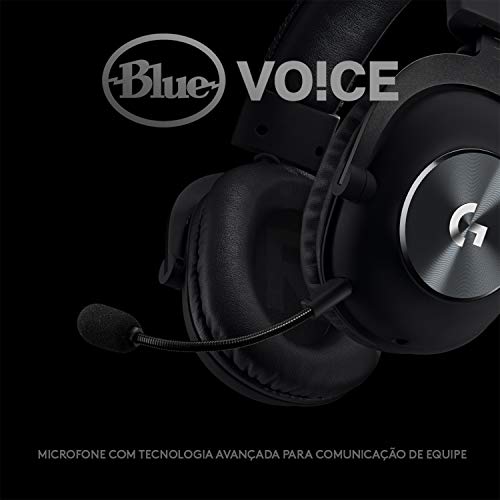 Headset Gamer Logitech G PRO X 7.1 Dolby Surround com Tecnologia Blue VO!CE, Design Confortável e Du