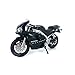 Welly Die Cast Motorcycle Black Triumph 2002 Daytona 9551, 1:18 Scale