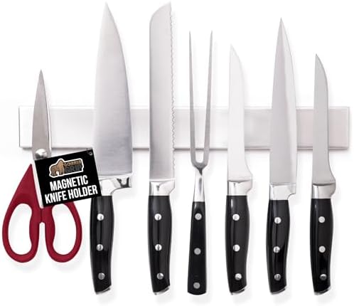 GORILLA GRIP 304 Stainless Steel Magnetic Knife Holder for Wall, ...