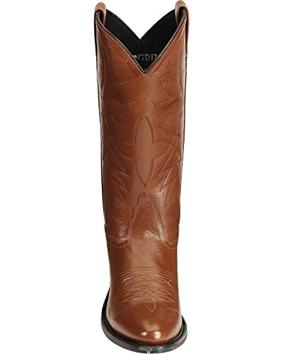 Old West Men's Smooth Leather Western Boot Medium Toe Tan 12 D(M) US4