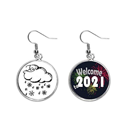 Pendientes de copo de nieve en plata hipoalergénica con diseño nublado talla M