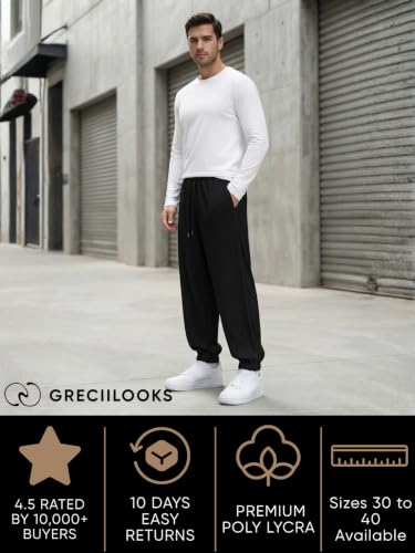 Image of GRECIILOOKS Men's Cotton Cargo Track Pants - Loose Fit Joggers for Men | Korean Style Travel & Lounge Wear with Pockets (Available in Plus Size)