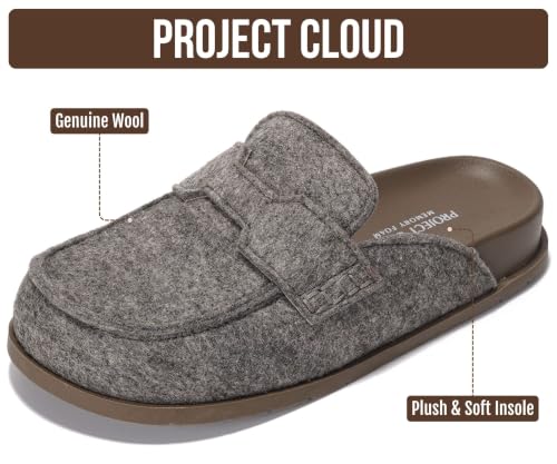 Image of Project Cloud 100% Genuine Leather Womens Clogs - Plush & Soft Insole with Arch Support Non Slip Mules & Clogs for Women Footwear - Water Resistant Women Shoes (Foamy)
