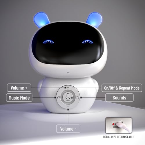 Image of Mirana Mr. Robot | Smart Interactive Talkback Toy for Kids | USB Rechargeable Type-C | in-Built Music | Best Gift for Boys & Girls 2 3 4 5 6 7 8+ Years (White)