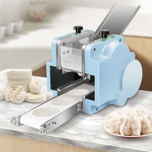 Máquina de piel de albóndigas, máquina de envoltura eléctrica, equipo de procesamiento de masa de acero inoxidable de 140 W para hacer wonton y fideos