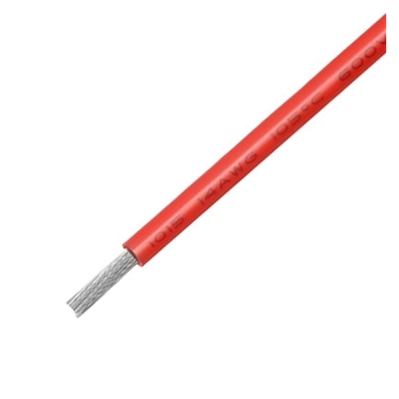 Cable electrónico de Cobre estañado con Aislamiento de PVC, Cable electrónico UL1015 de 1/5M for iluminación de lámpara, 12, 10, 8AWG(Red,5m 10AWG)