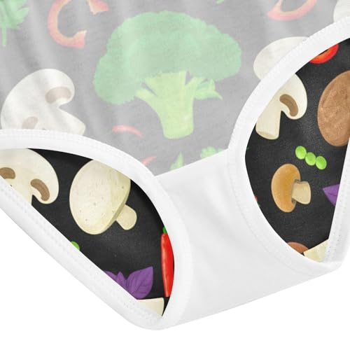 Colorful Vegetables Broccoli Black Little Girl Panties Girls Underwear Toddlers Cotton Bright Briefs Kids Undies 2t 5