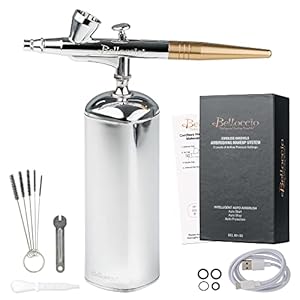 Belloccio Cordless Handheld Airbrushing Makeup System Only – 15 to 30 PSI, Rechargeable, Multiple Uses Cakes, Hobby, Art, Crafts