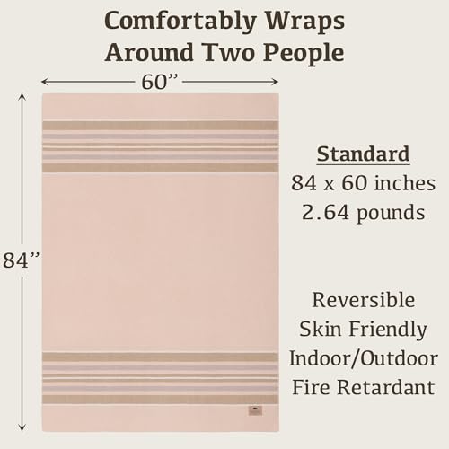 Image of 100% Wool Blanket Camping, 60 inchx84 inch Large Warm Blankets for Winter, Badlands