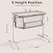 ONTHEWEI Baby Bassinet Bedside Sleeper, 3-in-1 Rocking Bassinet with Wheels, 6-Height Adjustable Crib with Breathable Mesh, Soft Mattress for Newborns & Infants