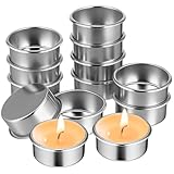 BESTOYARD 20Pcs Empty Steel Tea Light Christmas Candle Cups, 2 Inches Reusable DIY Metal Tins, Oversized for Extended Burn Time Scented Candle Making, Wedding, Party, Home Decoration