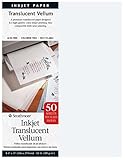 Strathmore Inkjet Translusent Vellum, 30 lb. Nautral Vellum, 8.5 X 11 inches, 50 Sheets (59-853)