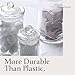 Whole Housewares - Set of 3 Bathroom Canisters - Storage Container Jars - Premium Glass Apothecary Jars with Lids - Small Glass Jar for Kitchen or Bathroom Storage - Decorative Crystal Containers