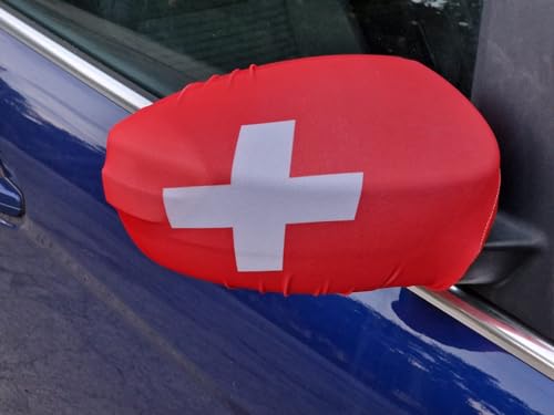 Spiegelflagge/Spiegelfahne SCHWEIZ - 1 Paar, Auto/PKW Rückspiegel/Autospiegel Fahne/Flagge/Überzug