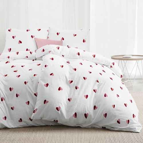Dreamzie Bettwäsche 2x135x200 + 2x80x80 Herzen, Mikrofaser | Mit Reißverschluss · Weich und pflegeleicht · Waschbar bei 40 °C · Schnelltrocknend · Für ein angenehmes Schlafgefühl