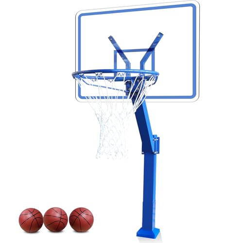 Pool Basketball Hoop for Deck-Mounted, Poolside Basketball