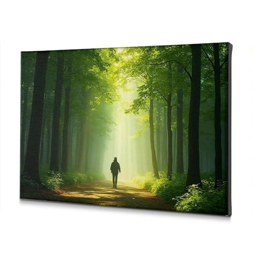 Toile murale salon paysage forêt et tableau textuel déco 30x40cm