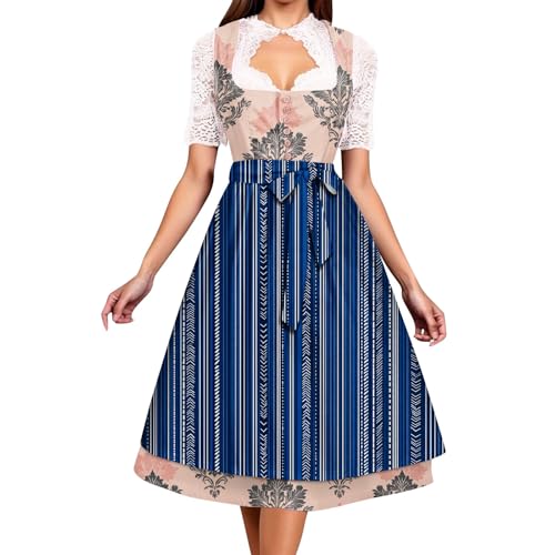 Robe Dirndl de qualité supérieure avec broderies et détails floraux