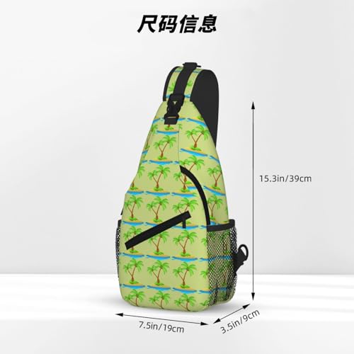 3d Palm Tree Printing Fashion Sling Bag For Men Chest Shoulder Backpack Crossbody Motocycle Daypack For Travel Hiking4
