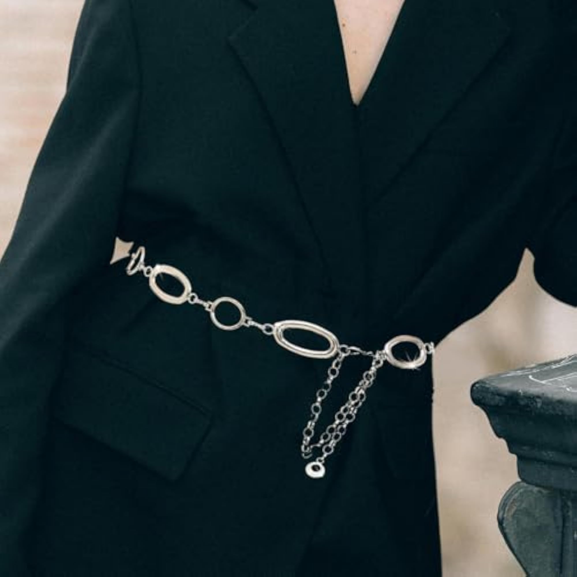Silver Decorative Belly Chain Waistband for Women