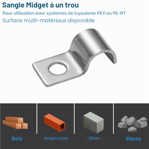 FamlTol 25 Pièces P-Clip Pour Les Câbles Un Trou Clips En Acier Inoxydable Fixation Pour Tube Clips Pour Serre Pour La Fixation De Câbles et Fils Ø 10 mm – vue 6