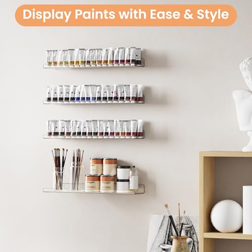 Image of upsimples 23.6 inch Acrylic Shelves for Wall Storage and Organizer, 2 Pcs