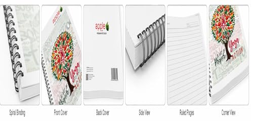 Image of Suman Enterprises Spiral Notebook Set of 3 A4 Size 200 Pages Each Ruled Pages Durable Cover Office School College Writing Notebooks | (3, A4 Size-200 Pages)