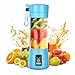 YUDIZWS Frullatore Portatile Mini Frullatore Frullatore Spremiagrumi Tazza Sei Lame 3D 380 Ml Frullatore Personale Frutta Frullati Da Spiaggia Macchina Per Il Ghiaccio Frullatori A Mano Da Viaggio,Blu