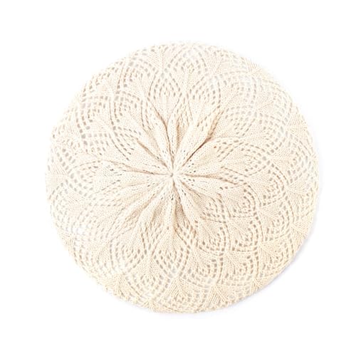 Béret pour femme tricot doux chapeaux d'artistes beige mince décontracté