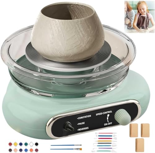 SONLED Mini Electric Pottery Wheel Ceramic Machine Turntable Potters Wheel for Kids Adults Pottery Forming Machine with Clay Tool Set DIY Pottery Kit for Beginners DIY Clay Art
