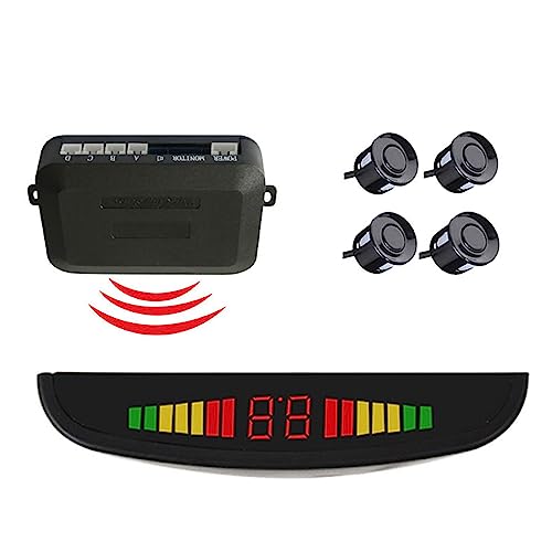 MASO Kit de capteur de radar de recul sans fil pour voiture, radar de recul sans fil DC 12 V avec distance de détection radar : 0,3 à 2 m, capteur de stationnement de secours avec système radar sensib
