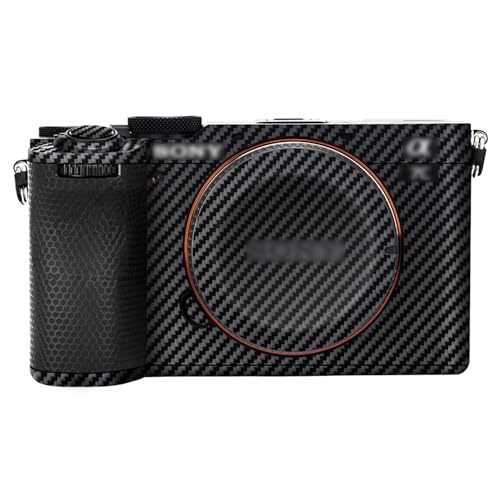 JJC Camera Skin Sticker Body Wrap Protective Cover for Sony A7CII, A7CR, ILCE-7CM2, ILCE-7CR Camera - 3M Guard Film Anti-Scratch Decals Shield (Carbon Fiber Black)