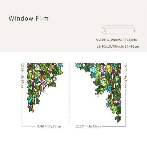Vinilo Decorativo Verde con Diseño Vidriera 15.75x22.04 pulg miniatura 2