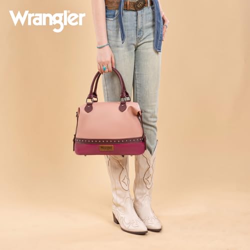 Wrangler Two-tone Doctor Bag Top Handle Satchel Purse Barrel Handbags and Womens Shoulder Bag2