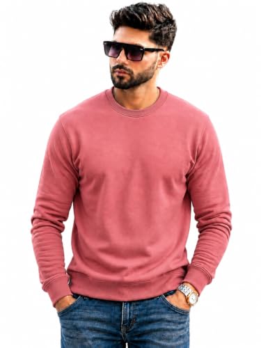Image of Mack Jonney Men's Solid Winter Sweatshirt|Soft Fleece Fabric Full Sleeve Round Neck Sweatshirt|Stylish Casual Wear for Men-mj-281