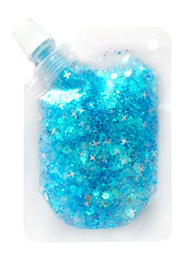 Body Glitter Gel, Mermaid Glitter For Face,Face Glitter Gel Sequins Chunky Glitter Eye Lip Hair Nail Festival Rave Accessories Easy To Apply (Light Blue) #TOP9