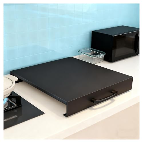 Hob Covers for Gas, Multifunctional Top Cover Board for Small Homes, Apartments, And Kitchens, Hung up to Save Space(Black,L15.75xW19.69xH3.54IN)