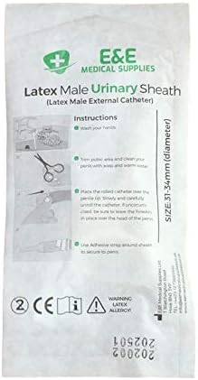 7pcs / Weekly Pack, Male Latex Urinary Sheath (X-Large 31mm, 34mm Diameter), Uridome, External Catheter for Men - Image 3