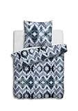  Heckett & Lane Baumwoll Bettwäsche Tholson I Größe 135 x 200cm 80x80 I Farbe Blau Kaleidoskop