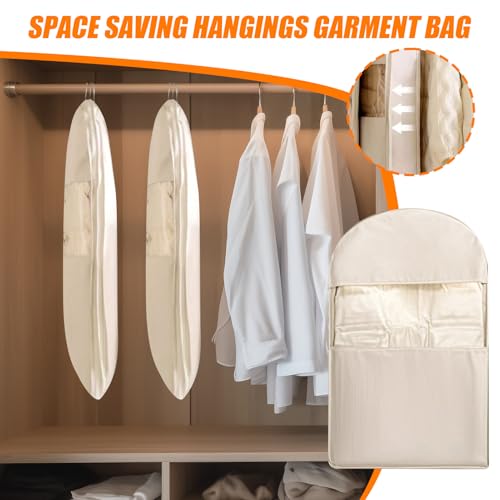 Garment Bag For Closet,Down Jacket Compression Storage Bag,Space-Saving Hangable Garment Covers,Clothing Organizer Bags With Self-Compression Zipper2