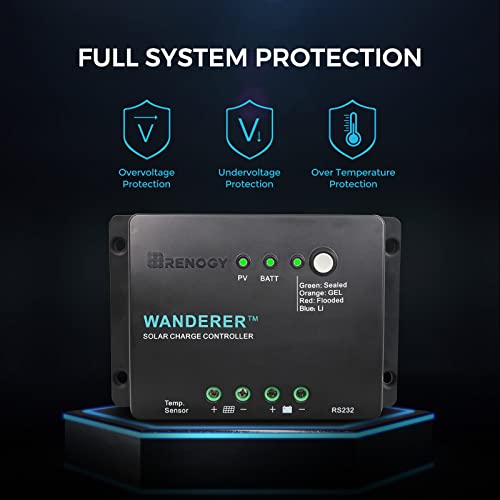 Renogy 200W 12V Monocrystalline Solar Panel Kit + 30A PWM Charge Controller | 200W 12V Monocrystalline solar starter kit with 2Pcs 100W panels & 30A PWM controller for RV, Boats, Camper,Off-Grid System - image 5