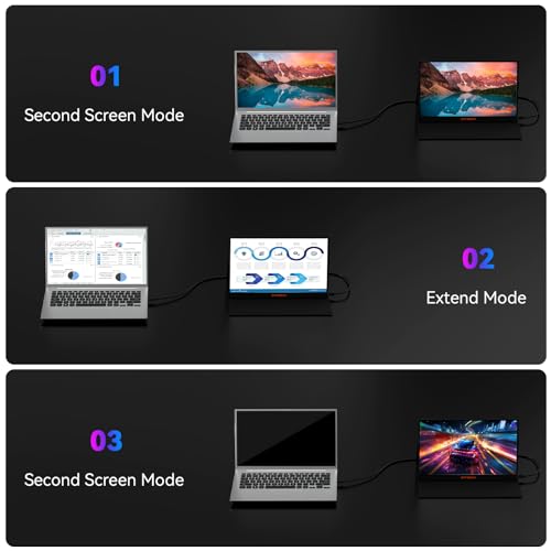 Image of GTMEDIA 2.5K 165Hz Portable Gaming Monitor,17.3''2560 * 1440 QHD Portable Monitor,100% sRGB HDR FreeSync External Second Screen for Laptop Phone Mac PS5