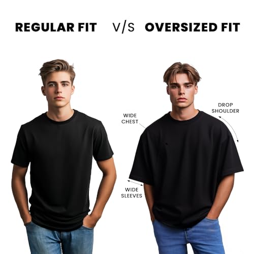 Image of NOBERO Men's Cotton Graphic Print Oversized Fit T-Shirt