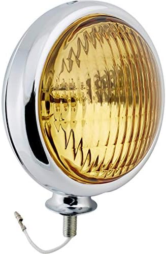 Speedway Motors Chrome Vintage Style Fog Light, 12 Volt, Amber Lens