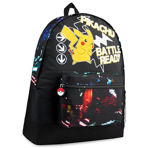 Pokemon Sac a Dos Enfant Ado Pikachu Pokeball Sac Ecole avec Poches Zippées Cartable Scolaire pour Sports Voyage...