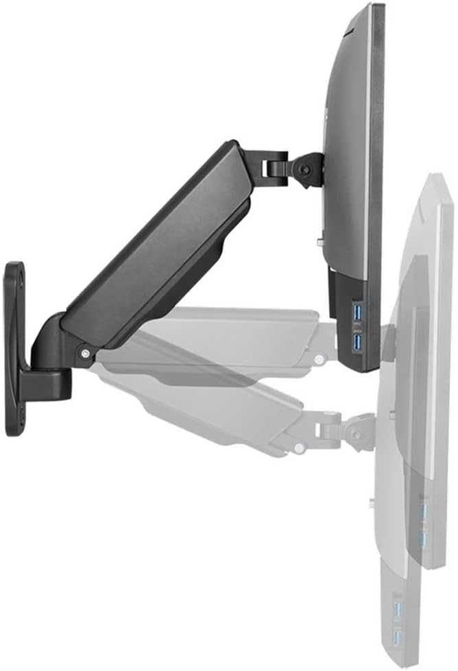 LogiLink BP0144 Monitor Wall Bracket demonstrating tilt and swivel