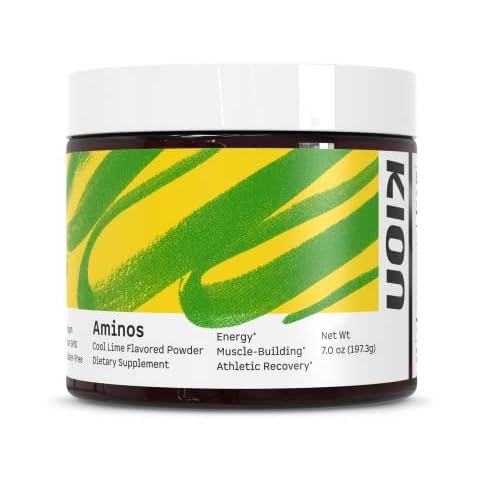 Kion Aminos Essential Amino Acids Supplement - Amino Acid Powder, Amino Energy Powder, Essential Energy Without Caffeine, Essential Amino Acids, BCAA EAA - 30 Servings, Cool Lime Cover